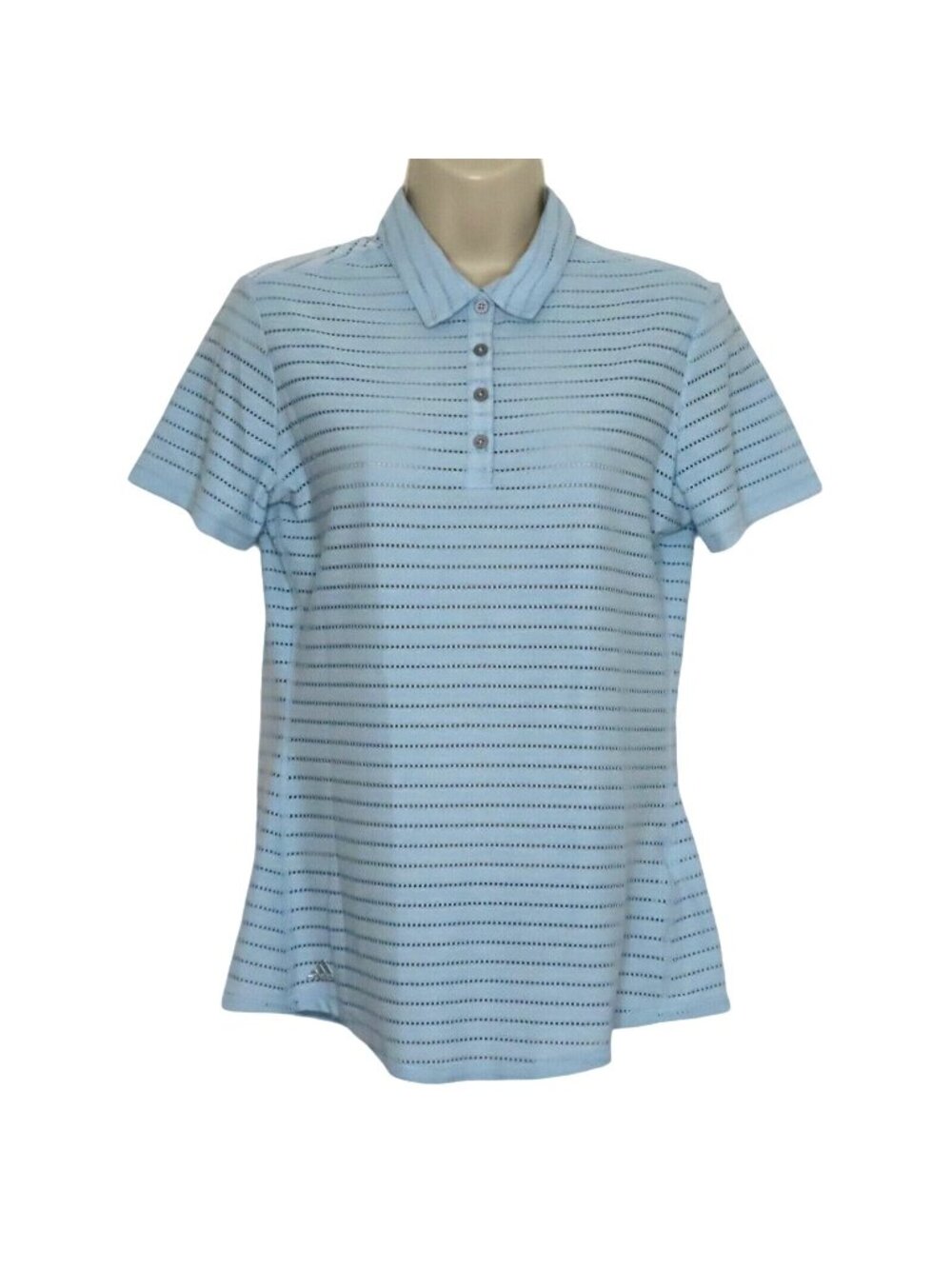 Adidas Womens Small Climacool Perforated Short Sleeve Blue Polo Tennis Shirt Top